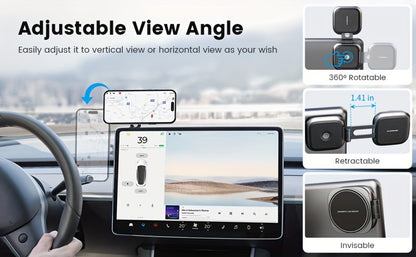 Tesla Magnetic Car Phone Holder T4 Upgraded Model – Strong Magnet Dashboard Mount Compatible with Tesla Model 3 Model Y Model S Model X
