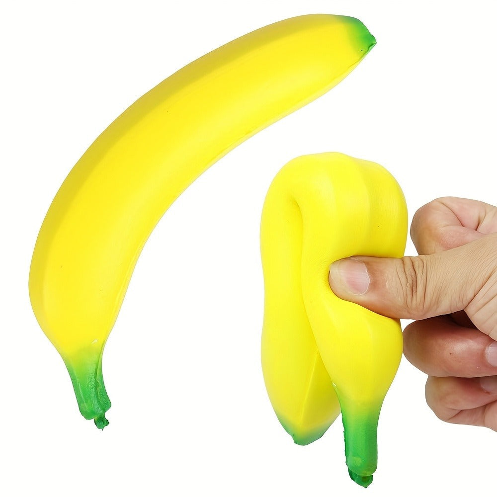 Squishy Food Toy Set 3pcs Slow Rising PU – Pretend Play Simulation Food Butter Banana Strawberry | Sensory Squeeze Stress Relief Toy, Classroom Decoration, Christmas Gift for Kids & Adults