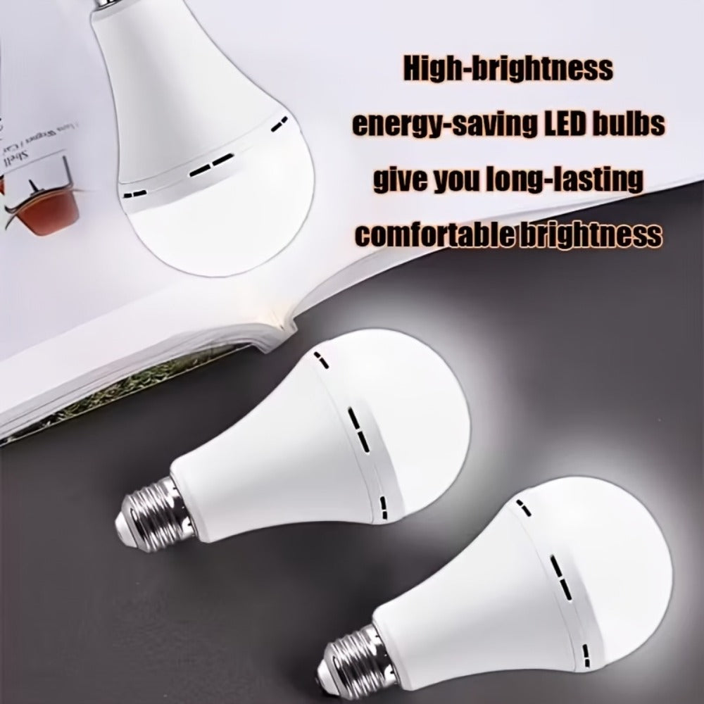Rechargeable Emergency LED Bulb IP54 Waterproof 2000mAh 60W Equivalent 6000K with Hook – E27 E26 Universal Base Wireless Portable Auto-On for Home Office Camping Outdoor Power Outage, 4 8 10 12 Pack
