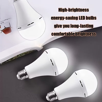 Rechargeable Emergency LED Bulb IP54 Waterproof 2000mAh 60W Equivalent 6000K with Hook – E27 E26 Universal Base Wireless Portable Auto-On for Home Office Camping Outdoor Power Outage, 4 8 10 12 Pack