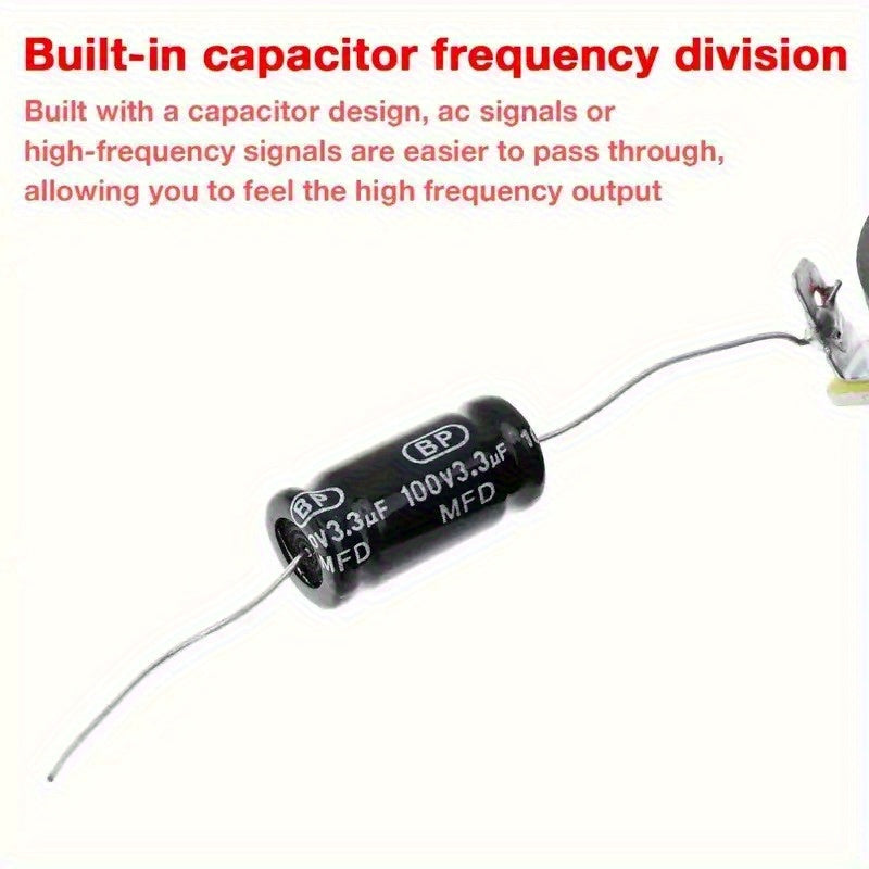 Set of 2, Maximum Power of 500W, 4-Ohm High-Pressure Car Ultrasonic Tweeter Featuring an Aluminum Frame And Diaphragm, Dual-Channel with Capacitor, Without Battery