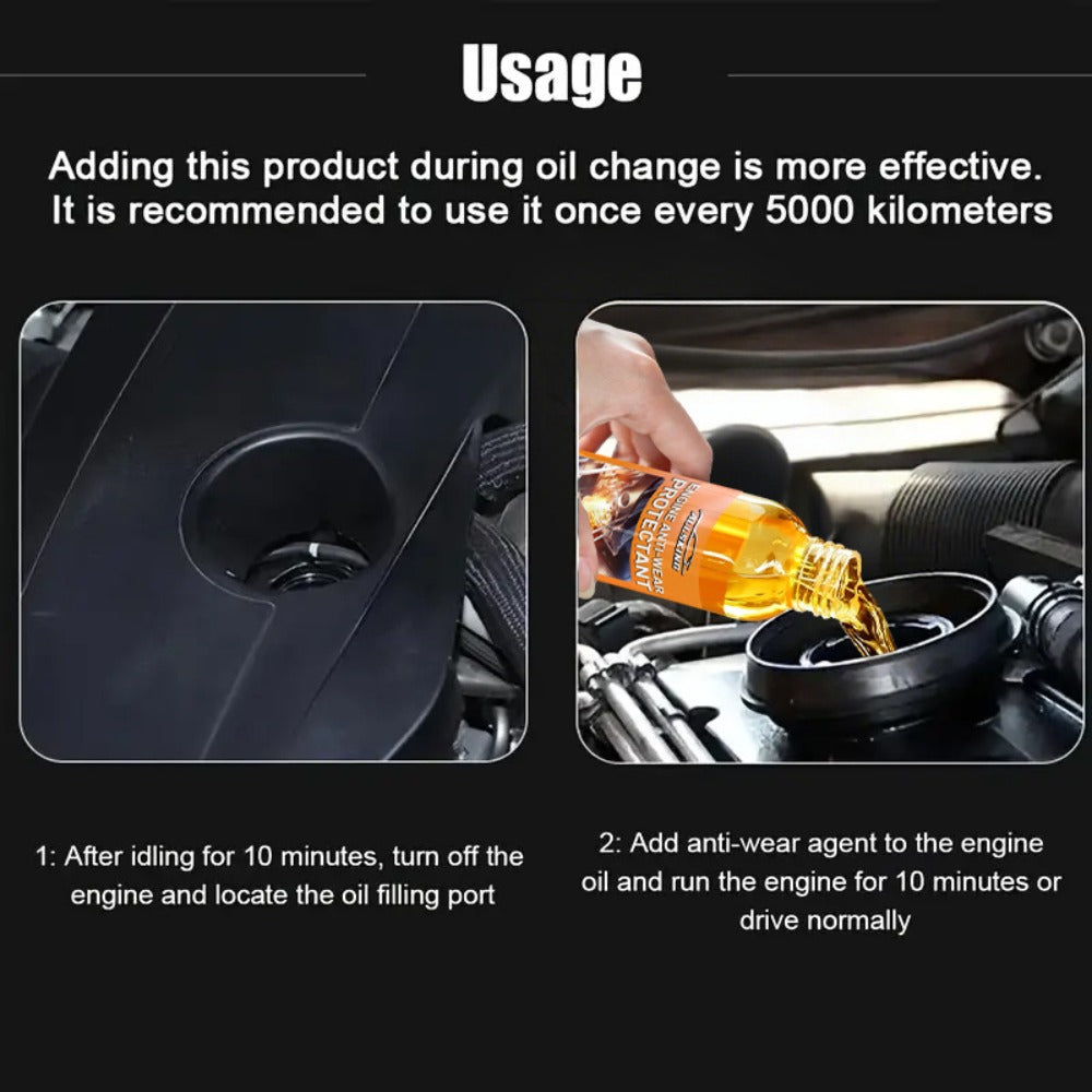 Engine Anti-Wear Protection Fluid 100ml – Cylinder Block Restoration Agent, Reduces Engine Noise, Prevents Wear, Seals Micro-Cracks, Fast-Acting Formula for Cars Trucks SUVs