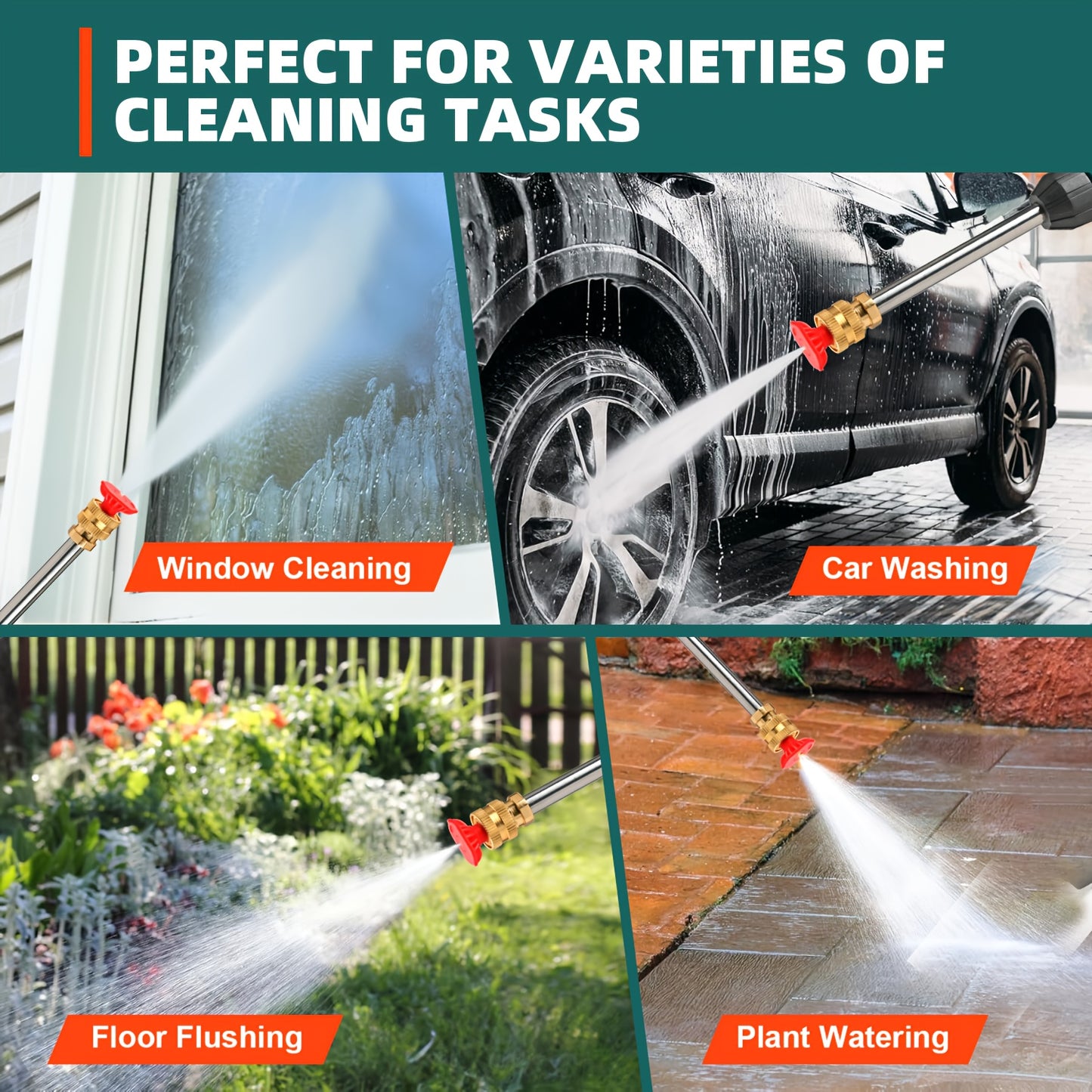 [Christmas Gift] Portable High-Pressure Car Wash Machine, 500PSI Car Wash Machine, with 1/2 Batteries, 6-In-1 Nozzle, 5-Meter Hose, Portable High-Pressure Cleaning Machine for Car/Fence/Floor Cleaning And Watering, Is A Great Christmas Gift