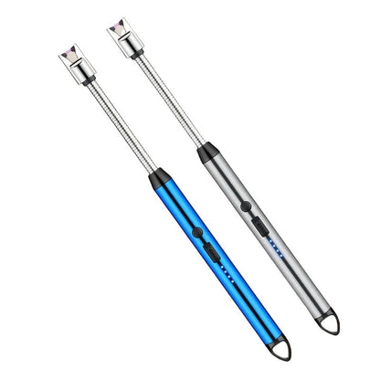 USB Rechargeable Electric Arc Lighter, 360° Rotating Flameless Plasma Igniter with Safety Switch for Candles, BBQ, Camping, Kitchen – 1pc or 2pcs Set