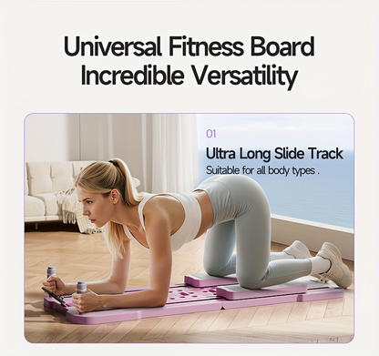 Portable Pilates Reformer Board 9-in-1 – Foldable Ab Wheel & Push-Up Workout Machine for Full Body Core Training, Muscle Toning & Home Gym Fitness