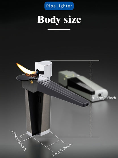 Folding Pipe Lighter Refillable 2-in-1 with Adjustable Flame, Metal-Crafted Durable Design, Gift Box Included – Windproof Butane Lighter for Men, Outdoor, Christmas & Valentine’s Day Gift