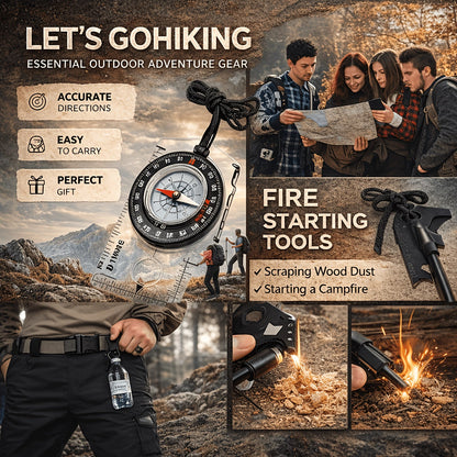 Camping Survival Kit Gift Set 19-in-1 – Emergency Survival Gear with Magnesium Fire Starter, Ideal Birthday Gift for Men, Dad, Husband, Fishing, Hunting & Outdoor Adventures