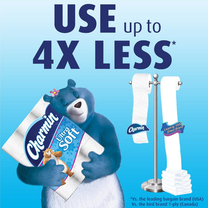 Charmin Ultra Soft Toilet Paper Mega Roll - 2-Ply 200 Sheets per Roll, Soft & Strong Bath Tissue, Available in Mega, Double, 16ct, 30ct, 328ct Bulk Pack Options for Home, Office & Commercial Use