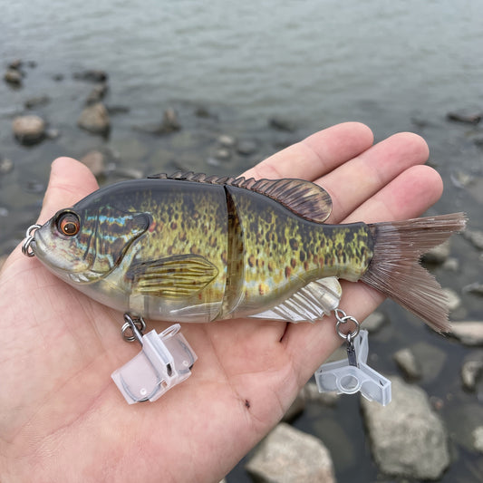 Realistic Hard Fishing Lure 14.5cm Transparent Green Blue Body Large Eyes Sharp Hooks Natural Pattern for Bass Pike Trout Beginners Professional Anglers