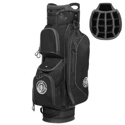 Golf Cart Bag 14-Way Full Length Dividers Protect Clubs 8 Zippered Pockets Cooler Pocket Valuables Pocket Ergonomic Shoulder Straps Rain Cover Water Repellant Unisex Professional Golf Bag Multiple Colors