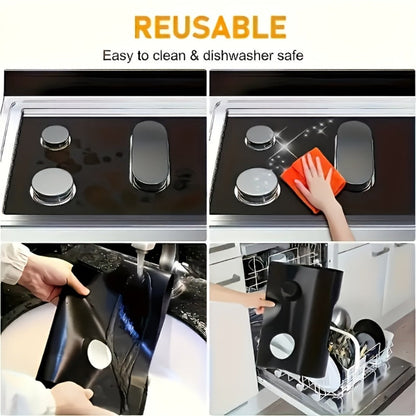 Gas Stove Burner Cover Mat Non-Stick Reusable Washable Stove Top Protector for LG 30-Inch Gas Stove – Oil-Resistant High-Temp Safe, Trimmable 5-Hole Design, Keeps Stove Clean & Scratch-Free