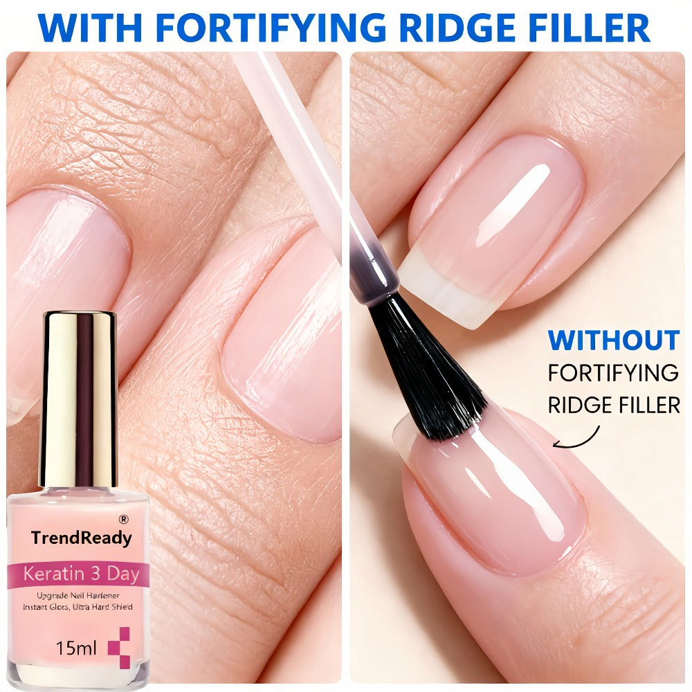 Nail Hardener Base Coat 2 Pack – Protein Repair Strengthener Treatment, HEMA-Free, Ridge Filler, Clear Polish for Weak Brittle Peeling Nails, Fast Dry Long Lasting