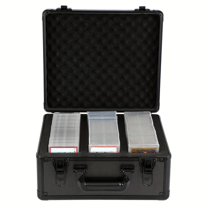 Graded Card Slab Storage Box 3-Compartment for PSA BGS FGS SGC – Premium Black Carrying Case 13.5x11.5x7.1 Inch Protects Slabs and Sleeved Cards, Trading Card Collector Organizer