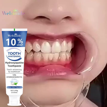 Nano Hydroxyapatite Toothpaste 2-Pack 10% HAp European Formula — Remineralizes Enamel, Deep Cleans & Whitens, Fluoride-Free, Gentle on Gums, Minty Fresh Breath, 100g/3.52oz Each