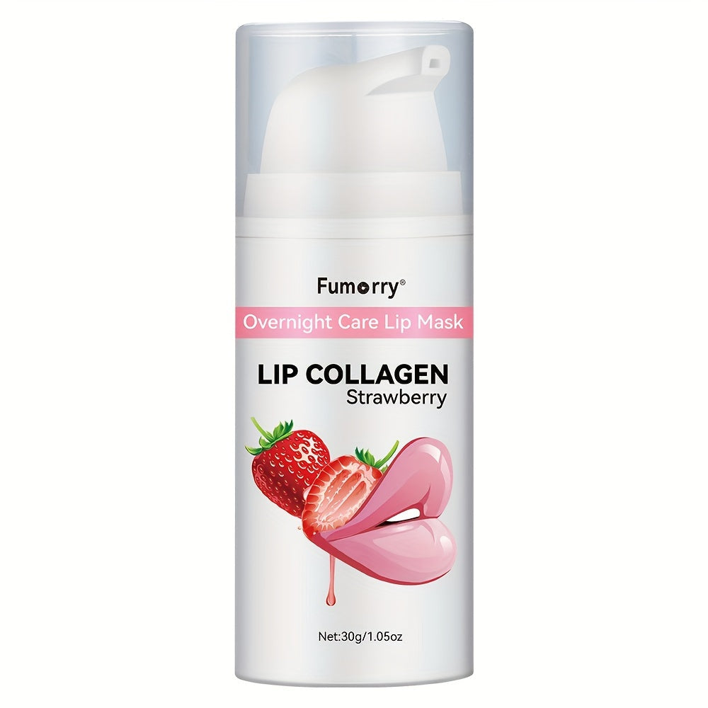 Collagen Lip Mask Overnight Plumping 30g — Moisturizing Repair Treatment for Dry Cracked Chapped Lips Night Care Revitalizing Softens Protects Firms Lip Skin Women 1.05oz