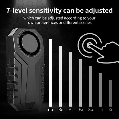 Motorcycle Alarm Anti-Theft 113dB – Wireless Remote, Adjustable Volume & Motion Sensitivity, Universal Handlebar Strap for Motorcycle, Moped, Scooter & Bike Security System