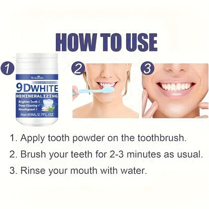 Hydroxyapatite Tooth Powder 2-Pack Remineralizing Fluoride-Free Deep Cleaning Whitening Mint Toothpowder for Sensitive Teeth Enamel Repair Daily Oral Care Gift