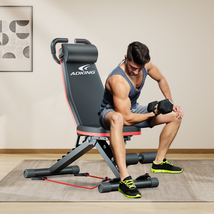 Adjustable Weight Bench 14-in-1 Foldable – 1000 lbs Capacity, 6 Incline Levels, Incline Decline Flat for Home Gym Full Body Workout