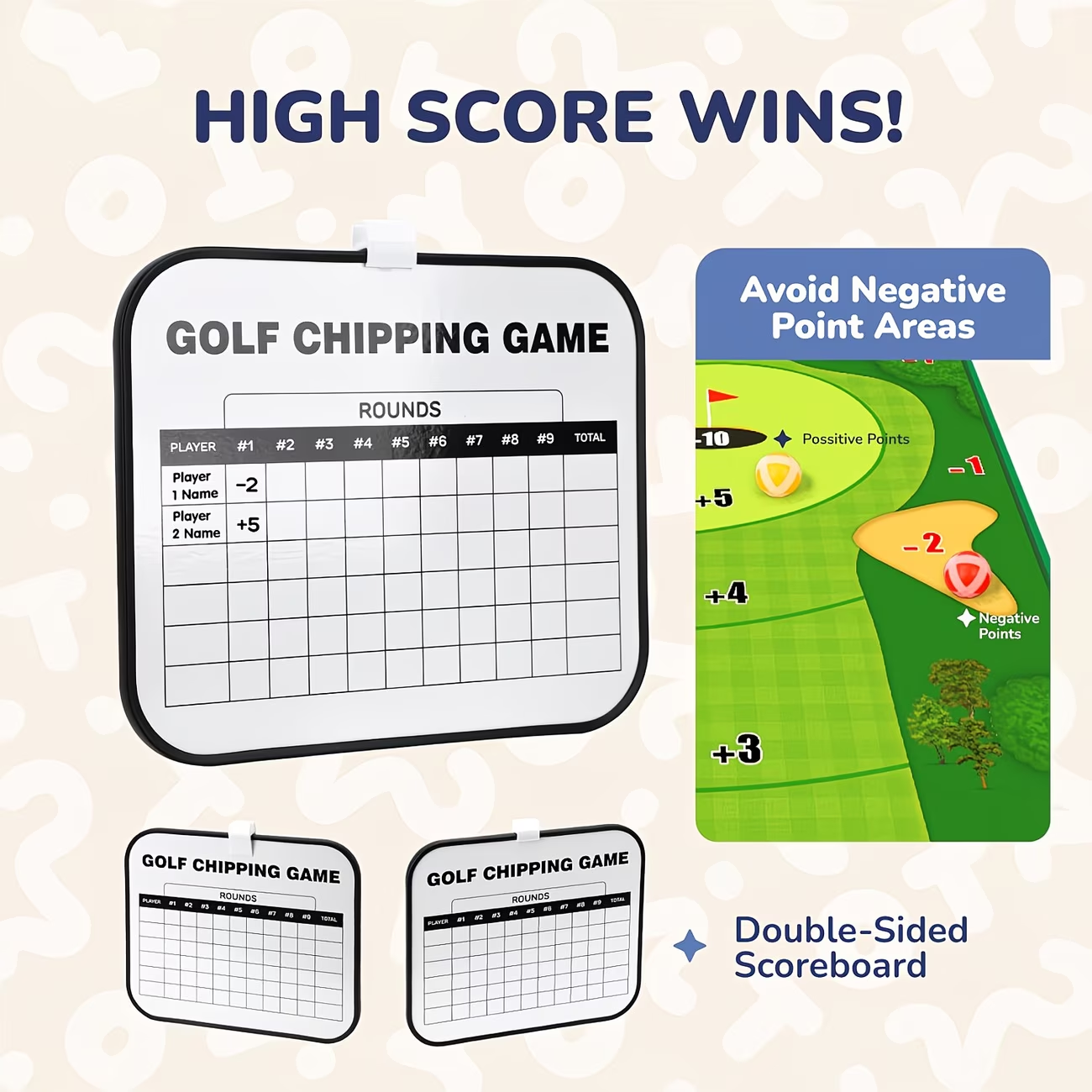 Golf Chipping Game Mat Set for Adults - Indoor Outdoor Golf Game Equipment with 12 Sticky Balls, 4 Ground Stakes, Score Card & 2 Storage Bags, Fun Golf Game for Home Backyard Office
