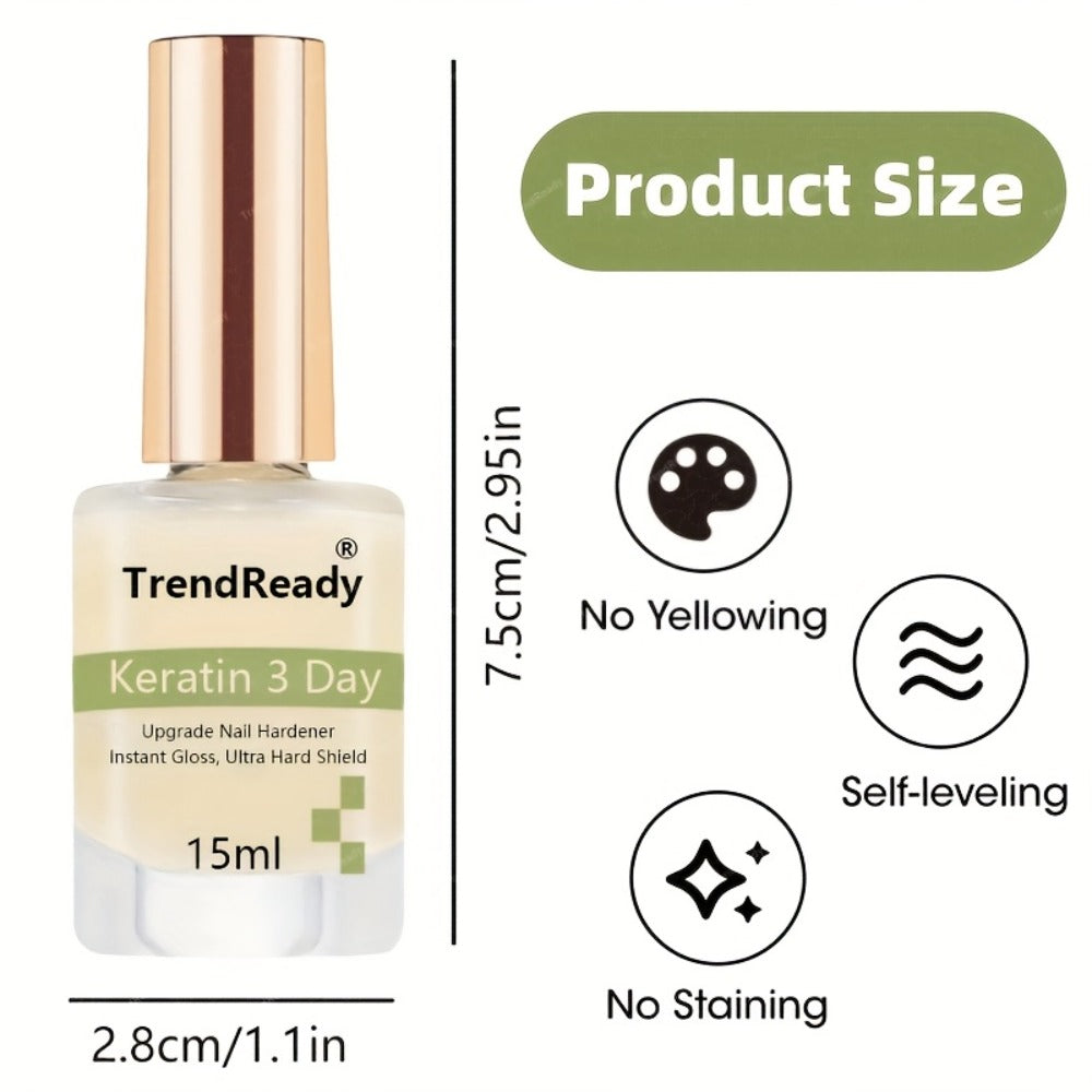 Nail Strengthener 2 Pack Clear Waterproof Alcohol-Free | Brittle Nail Hardener Treatment Glossy Base Coat & Top Coat for Weak Thin Peeling Nails | Color Enhancement for Fingernails Toenails Women