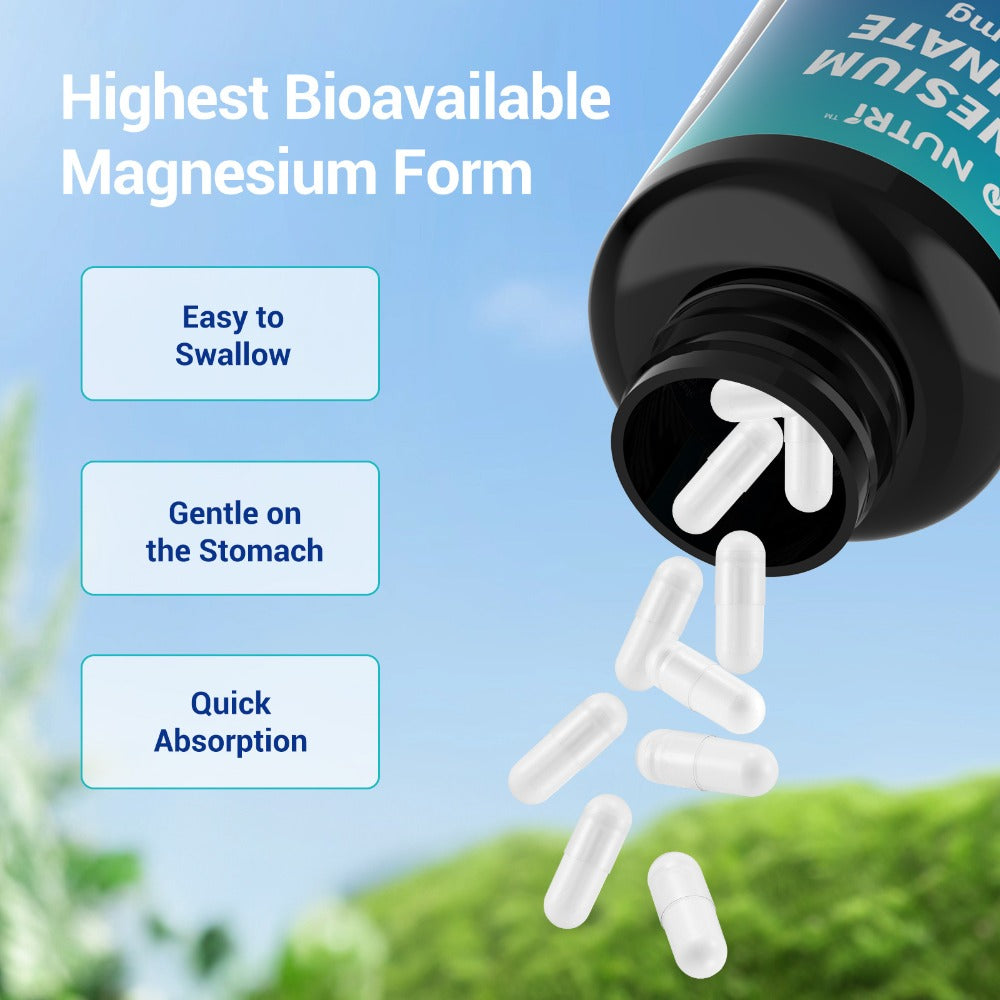 Magnesium Glycinate 500mg Chelated Capsules – Deep Sleep, Stress Relief & Muscle Relaxation Supplement for Women & Men, High Absorption, 240 Capsules 120-Day Supply