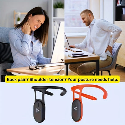 Posture Corrector Smart Vibration Reminder 1pc or 2pcs - Auto-Sensing 25° Slouch Alert USB Rechargeable Neck Back Support Trainer for Desk Office Gaming, Breathable ABS Silicone, Gift Ready