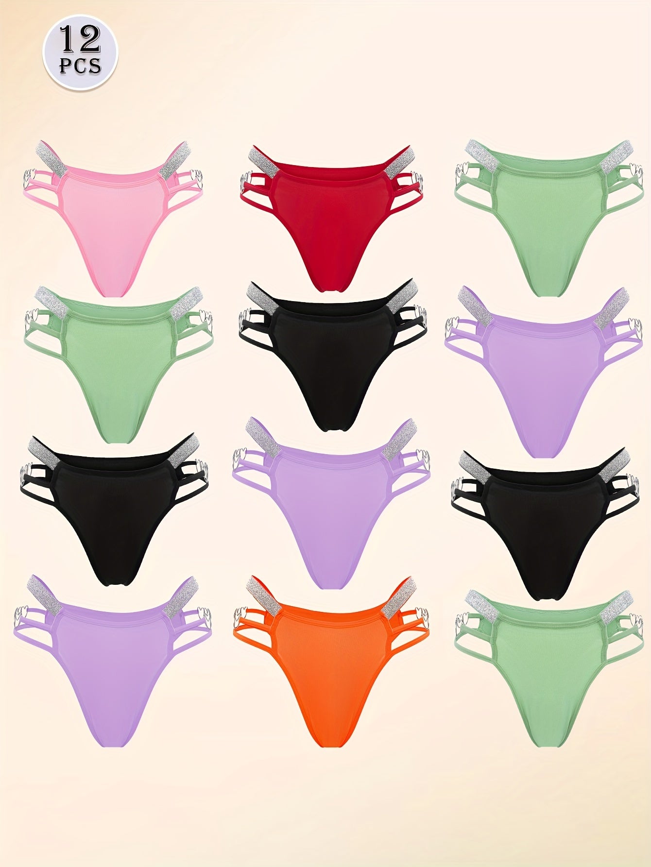 Women's 12-Pack Low-Rise Hipsters - Heart Detail Everyday Comfort