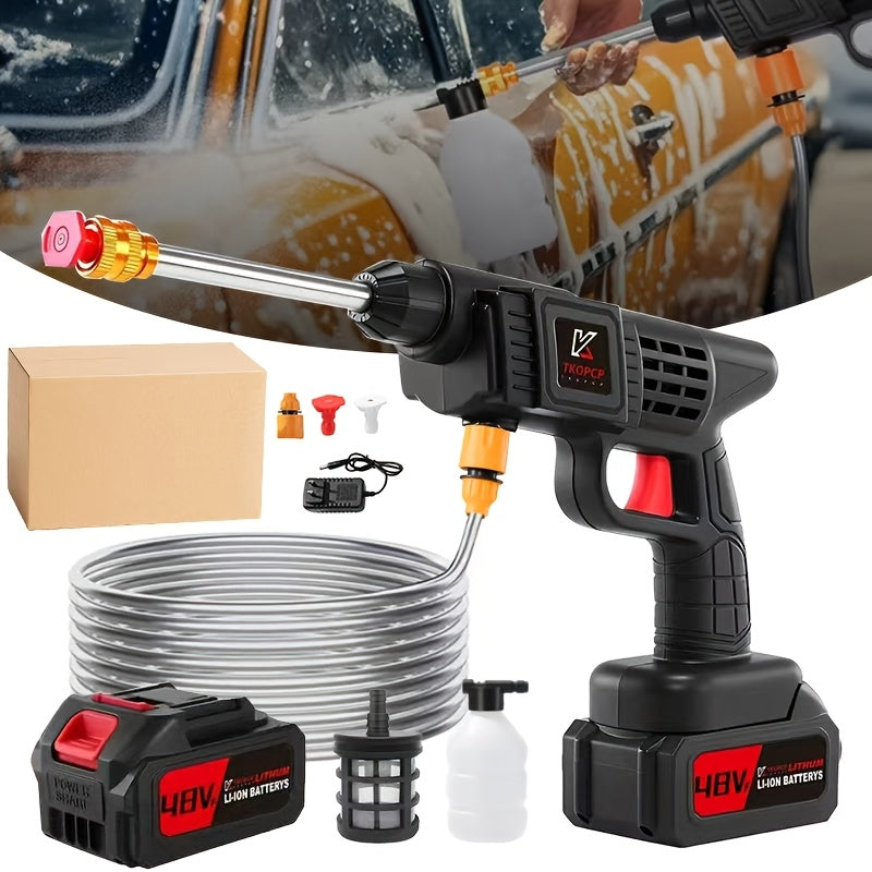 4000PSI Cordless Pressure Washer – Portable Car Wash Machine with 2000mAh Battery, 6-in-1 Nozzle & 5M Hose