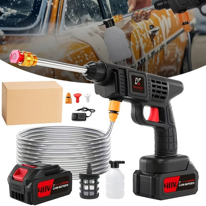 4000PSI Cordless Pressure Washer – Portable Car Wash Machine with 2000mAh Battery, 6-in-1 Nozzle & 5M Hose