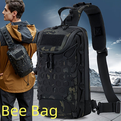 MOLLE Shoulder Bag – Large Capacity Tactical Chest Pack, Waterproof Nylon EDC Crossbody Bag for Hiking, Cycling, Fishing & Camping, Multi-Compartment, Adjustable Strap