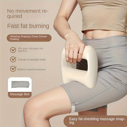 Dual Motor Electric Fascia Ring with Massage Belt – 8 High-Frequency Vibration Modes, Type-C Rechargeable Large Battery, Ergonomic Grip, Upgraded Vibration Massager for Full Body Muscle Relief