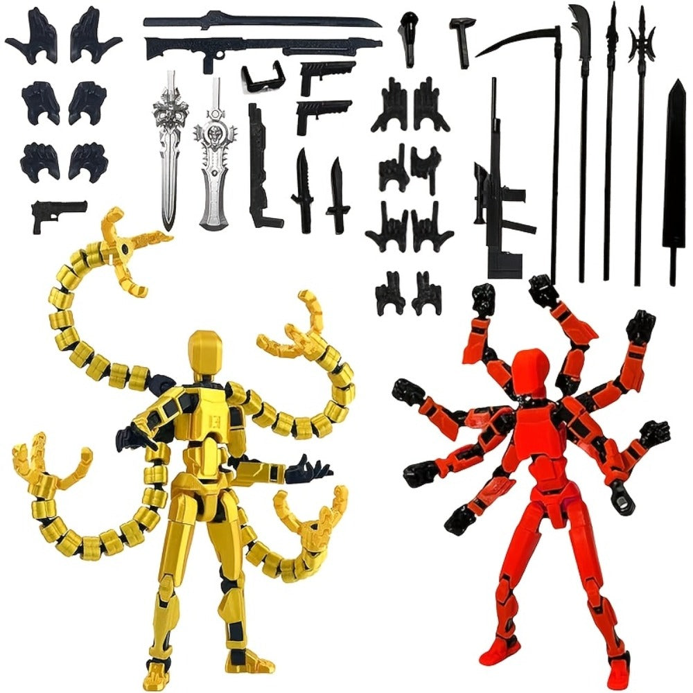 3D Printed Action Figure Set 2pcs T13 – 5.5 Inch Assembled Collectible Desktop Ornament Toy Figures for Game Enthusiasts, Shelf Decor & Gift, Multiple Color Options