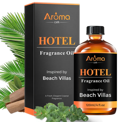 Hotel Fragrance Oil 4oz – Luxury Resort Scents for Diffuser, Candle, Humidifier & Car | M Way, White Tea, Carlton, Beach Villas