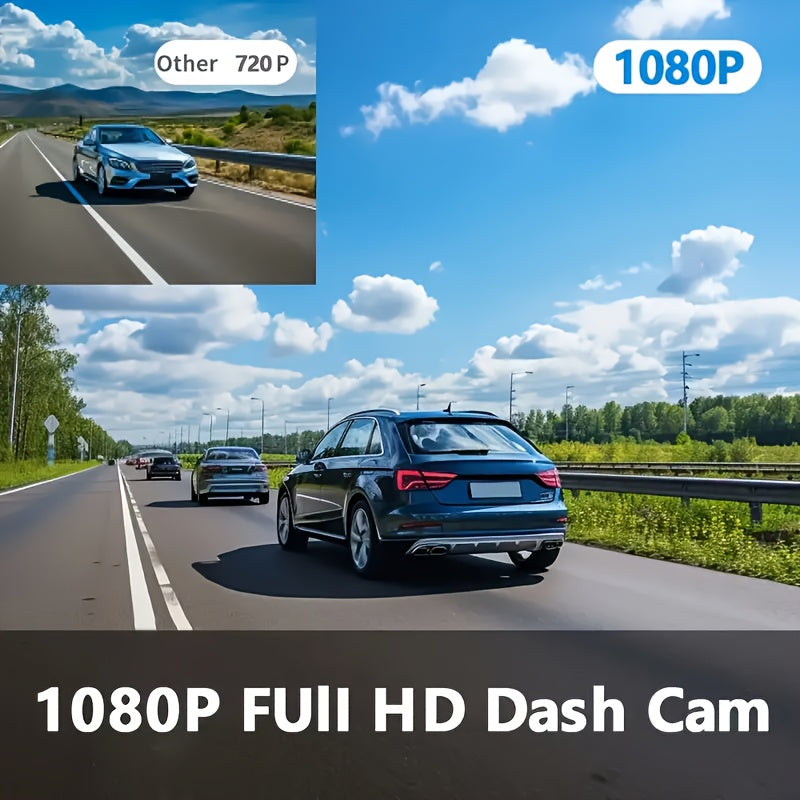 BCUOZ 360° Panoramic 4-Channel 1080P HD Ultimate Safety Dash Cam Kit, 1080P Front And 720P Rear/Left/Right Full Coverage, Four Views Displayed Simultaneously, IR HD Night Vision, WDR, G-Sensor, Loop Recording - Auto Parts/Car Dashboard Camera/Safety