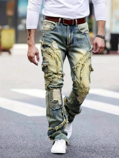Men's Slim Fit Jeans - Classic Wash Embroidered