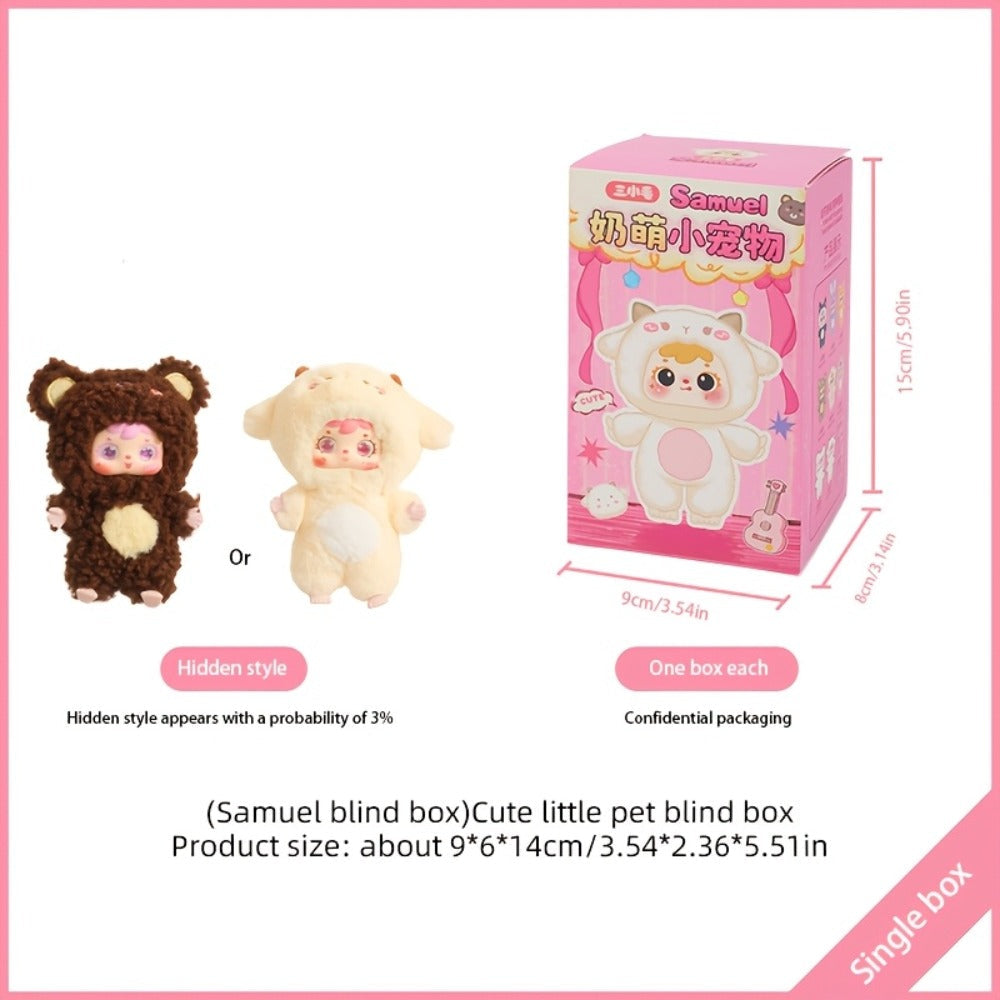 Kawaii Plush Keychain Charm – Cute Pet Healing Doll Rabbit Bear Stuffed Animal Bag Pendant, Random Style, Birthday Gift for Girls & Teens