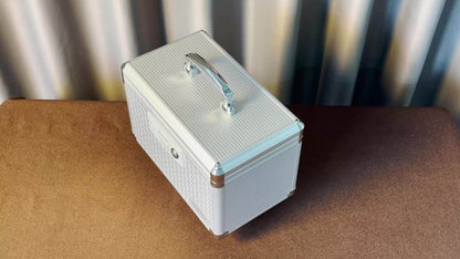 Locking Medicine Storage Box Aluminum Alloy with Key Lock & Handle – High-Capacity Family Medicine Organizer, First Aid Lockbox for Home, Travel & Office, Small & Medium