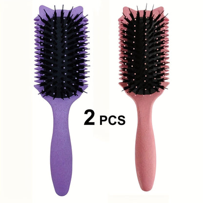 Detangling Brush for Curly Wavy Coily Hair 1 or 2 Pcs — Flexible Bristles Reduce Breakage & Frizz, Gentle Scalp Massage, Wet & Dry Use for 2B-4C Natural Hair Types