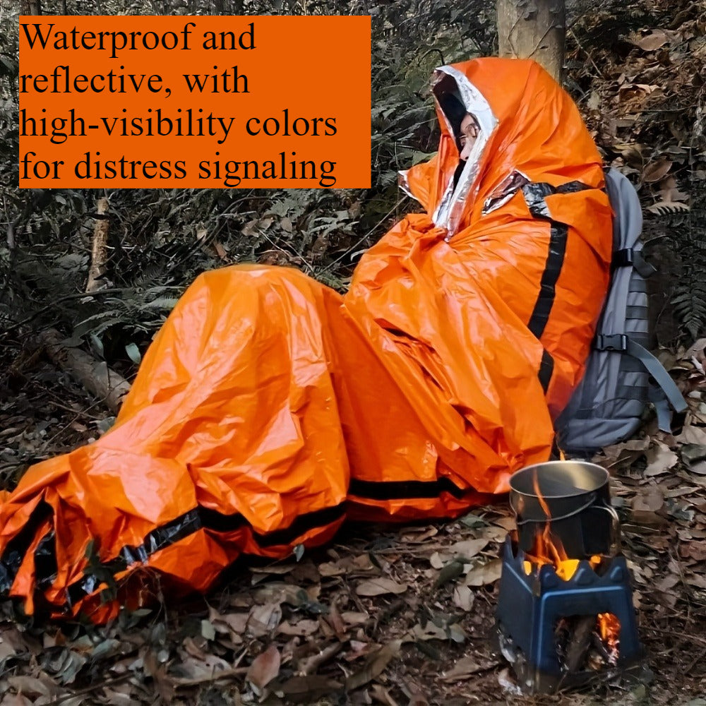 Emergency Sleeping Bag 4-Pack with Survival Whistles – Mylar Thermal Blanket Shelter Bag, Lightweight Waterproof Bivy Sack for Camping, Hiking, Backpacking & Outdoor Survival Gear