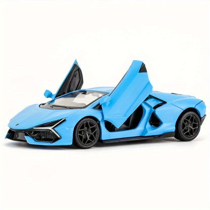 Lamborghini Diecast Car Model 1:36 Scale Alloy Pullback with Openable Doors | Aerodynamic Supercar Replica | Collectible Toy Gift for Kids Adults Orange Green Red