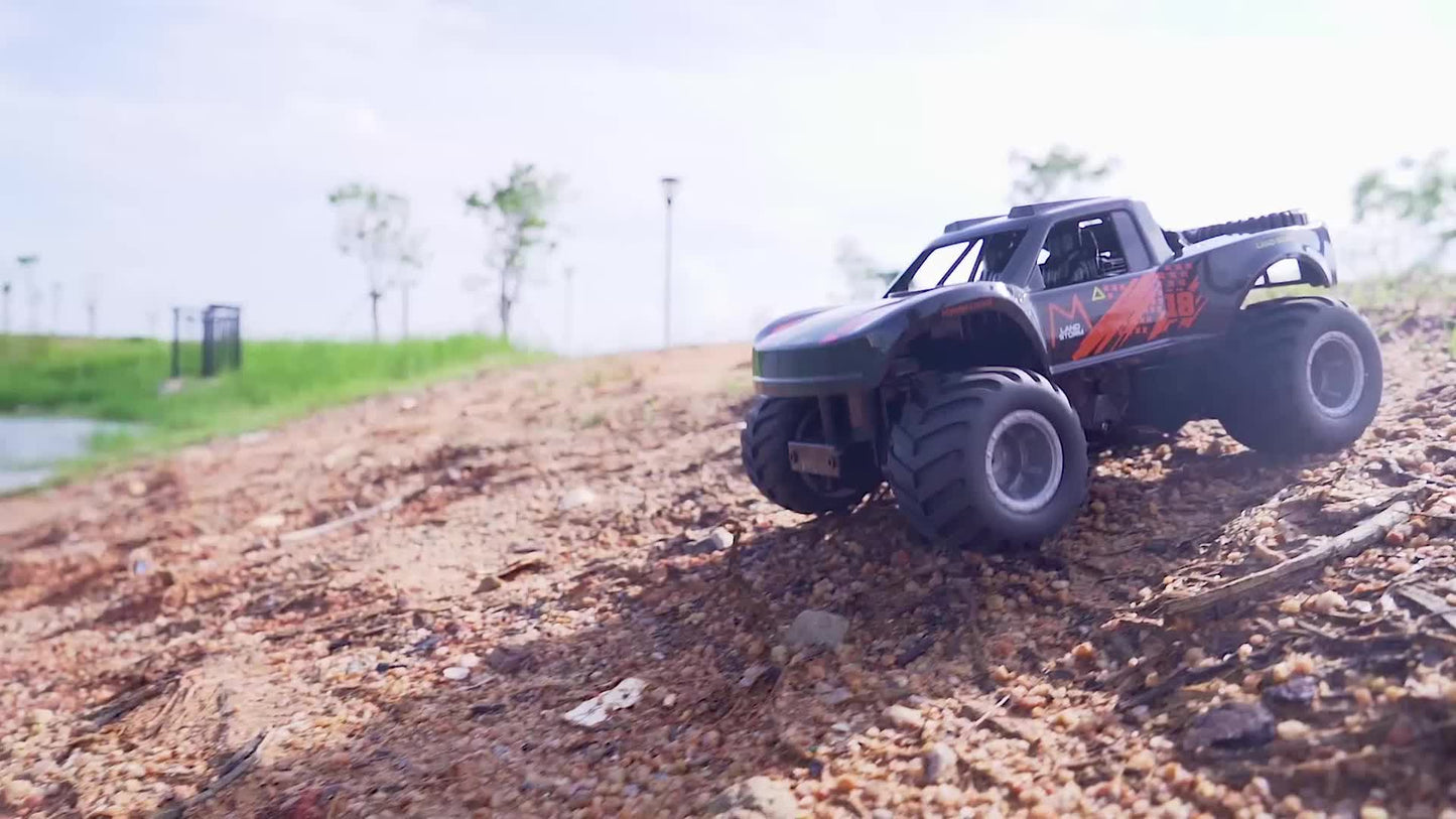 Amphibious RC Car 1:16 Scale 4WD Waterproof Land & Water Remote Control Monster Truck – 2 Rechargeable Batteries, All-Terrain RC Truck for Boys Kids Ages 4+, Birthday Christmas Gift