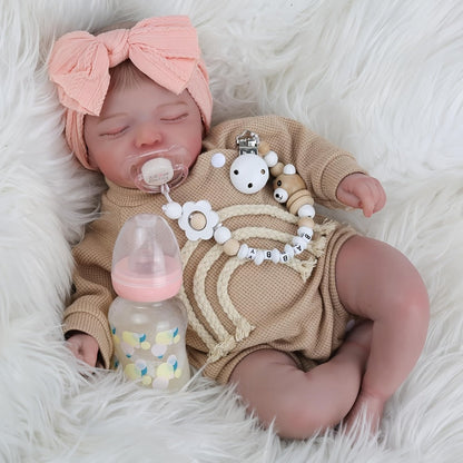 Reborn Baby Doll 20 Inch Lifelike Newborn Girl with Soft Body Feeding Set & Sleeping Pose – Realistic Silicone-Like Infant Toy Safe for Kids Ages 3+ Perfect Birthday Christmas Gift 50cm