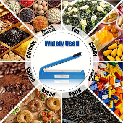 Impulse Heat Sealer 8" & 12" | Adjustable Temperature Poly Bag Sealing Machine for Plastic, Mylar, PE & PP Bags – Portable Manual Heat Sealer for Home, Restaurant, Retail & Food Storage