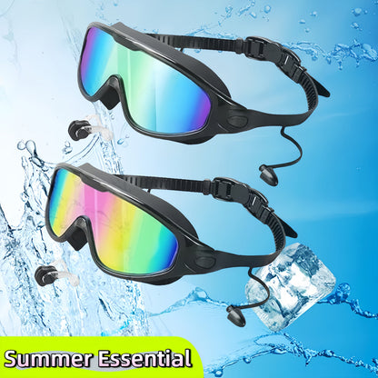 Anti-Fog Swimming Goggles Set – UV Protection, Earplugs & Nose Clip