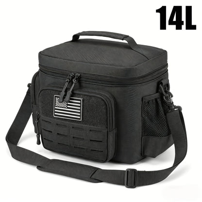 Tactical Insulated Cooler Lunch Box with MOLLE Webbing – Expandable & Leakproof, 3.7 Gal or 18L, for Hunting, Camping, Work & Outdoor Picnics – Black, Green or Khaki