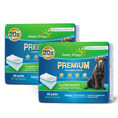 Disposable Dog Pee Pads for Puppy Training - Super Absorbent Leak-Proof Potty Pads with Odor Control, Housebreaking Training Pads for Dogs, 80/100/240 Count, 22"x22" 30"x36" 36"x36"