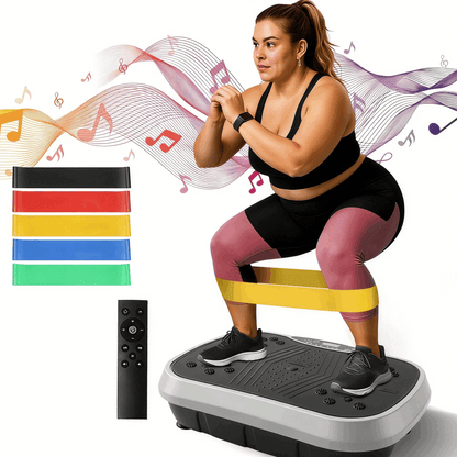 Vibration Plate Exercise Machine 120 Speed Levels – 5 Resistance Bands, LCD Display, Remote Control, 3 Workout Programs – Full Body Shaker for Weight Loss & Fat Burning, Women & Men