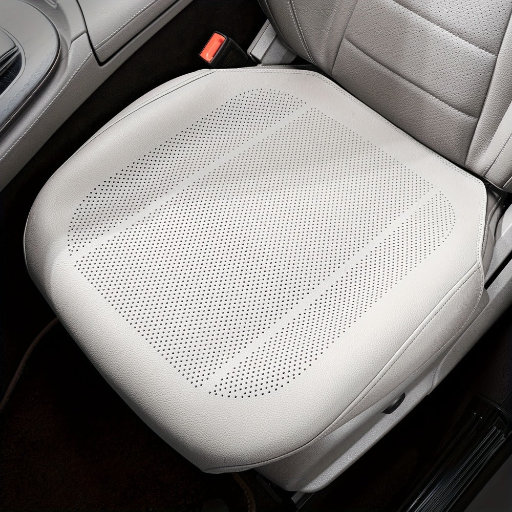 Nappa Leather Car Seat Cushion Full Surround – Non-Slip Breathable All-Season Seat Pad, Front & Rear Universal Fit for Cars SUVs, Luxury Interior Seat Cover