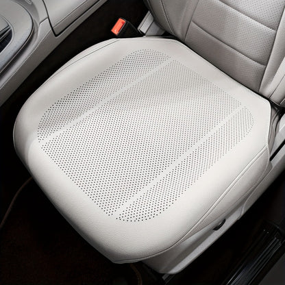 Nappa Leather Car Seat Cushion Full Surround – Non-Slip Breathable All-Season Seat Pad, Front & Rear Universal Fit for Cars SUVs, Luxury Interior Seat Cover