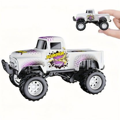 1:64 Scale Die-Cast RC Monster Truck 2.4GHz High-Speed Off-Road Vehicle with LED Headlights, Multiple Control Modes & Adjustable Speed – Toy Gift for Boys & Girls (5 Colors)